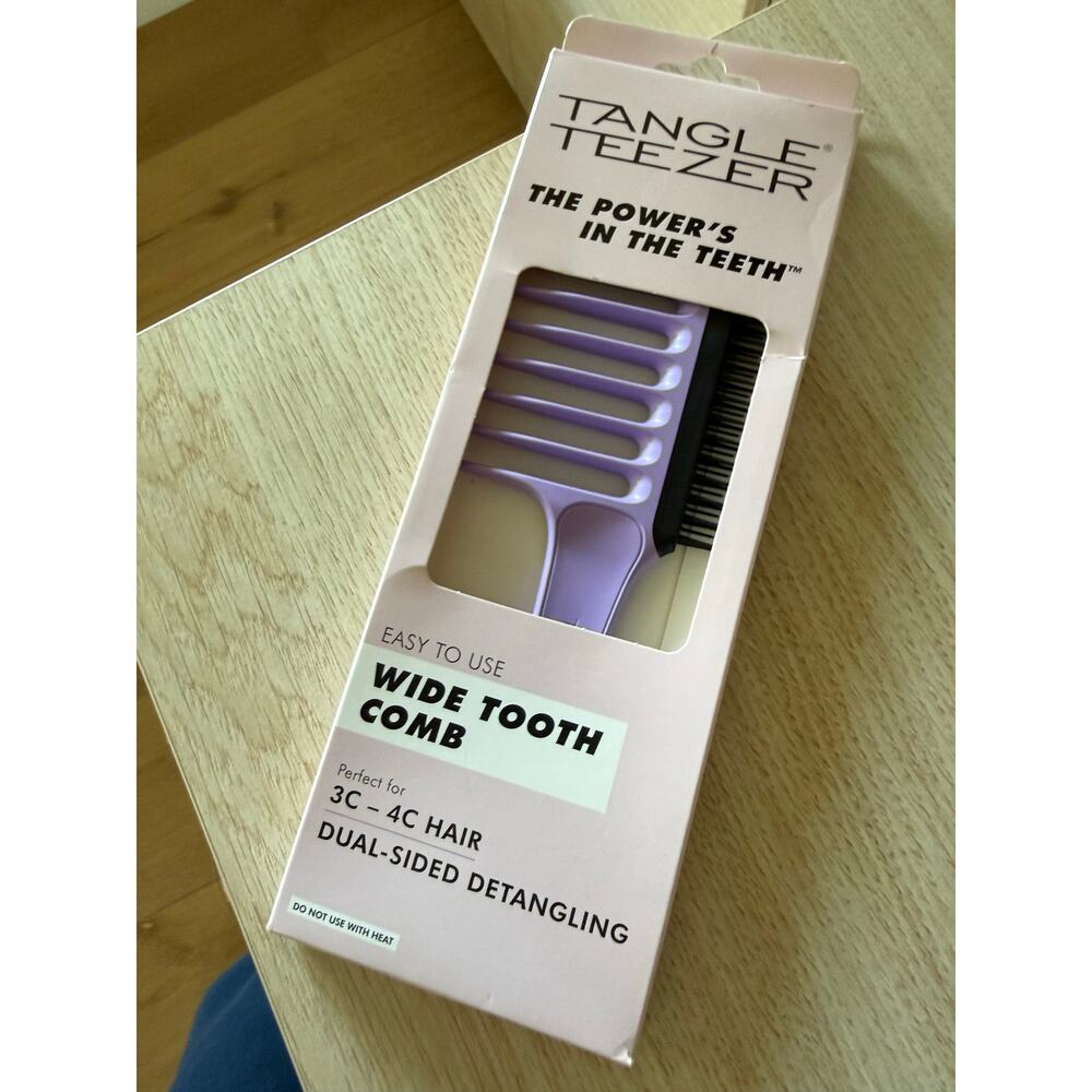 $15 Tangle Teezer Wide Tooth Comb Dual Sided Detangling 3C 4C Hair New Sealed - Picture 3 of 4